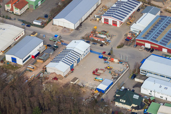Vue aérienne de Technologie des cheminées et des cheminées à Herxheim bei Landau dans le département Rhénanie-Palatinat, Allemagne