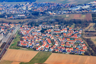 Vue aérienne de Chemin des cerises à Bellheim dans le département Rhénanie-Palatinat, Allemagne