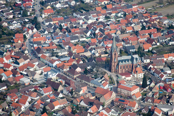 Vue d'oiseau de Quartier Rheinsheim in Philippsburg dans le département Bade-Wurtemberg, Allemagne