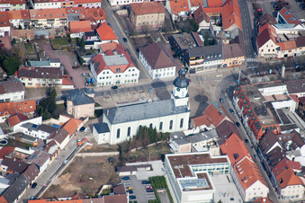 Vue aérienne de Sainte Marie à Philippsburg dans le département Bade-Wurtemberg, Allemagne