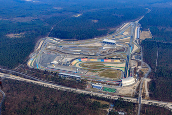 Vue aérienne de Hockenheimring Bade-Wurtemberg Motodrom à Hockenheim dans le département Bade-Wurtemberg, Allemagne