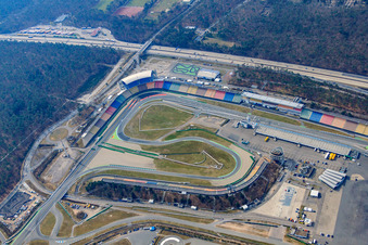 Vue oblique de Hockenheimring Bade-Wurtemberg Motodrom à Hockenheim dans le département Bade-Wurtemberg, Allemagne