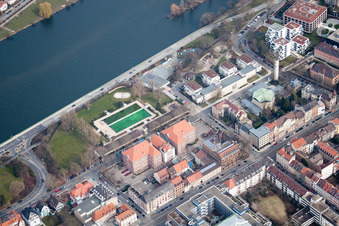 Vue aérienne de Club de sports nautiques HD-Ouest à le quartier Bergheim in Heidelberg dans le département Bade-Wurtemberg, Allemagne