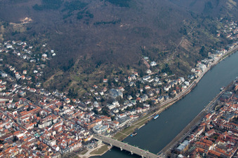 Vue aérienne de Promenade du philosophe à le quartier Neuenheim in Heidelberg dans le département Bade-Wurtemberg, Allemagne