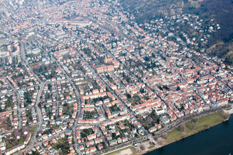 Vue oblique de Quartier Neuenheim in Heidelberg dans le département Bade-Wurtemberg, Allemagne