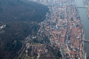 Vue aérienne de Vieille ville à le quartier Kernaltstadt in Heidelberg dans le département Bade-Wurtemberg, Allemagne