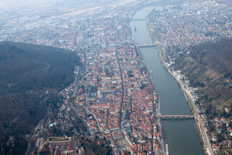 Vue aérienne de Vieille ville à le quartier Kernaltstadt in Heidelberg dans le département Bade-Wurtemberg, Allemagne