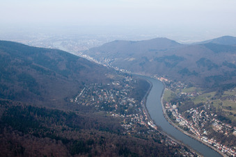 Quartier Ziegelhausen in Heidelberg dans le département Bade-Wurtemberg, Allemagne vue d'en haut