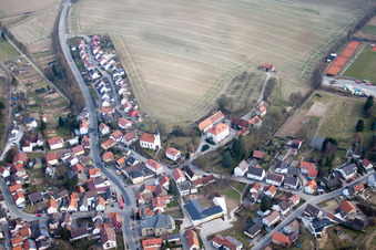 Vue aérienne de Schlossstr à le quartier Obergimpern in Bad Rappenau dans le département Bade-Wurtemberg, Allemagne