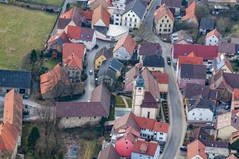Vue aérienne de Sainte Marguerite à le quartier Grombach in Bad Rappenau dans le département Bade-Wurtemberg, Allemagne