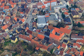 Vue aérienne de Marché à Eppingen dans le département Bade-Wurtemberg, Allemagne