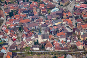 Vue aérienne de Domaine viticole de Baden à Kürnbach dans le département Bade-Wurtemberg, Allemagne