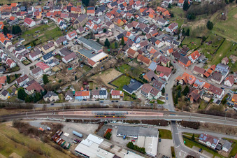 Vue aérienne de Quartier Gölshausen in Bretten dans le département Bade-Wurtemberg, Allemagne