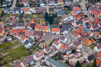 Vue aérienne de Quartier Gölshausen in Bretten dans le département Bade-Wurtemberg, Allemagne