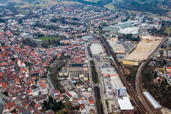 Vue aérienne de Centre-ville à Bretten dans le département Bade-Wurtemberg, Allemagne