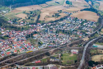 Vue aérienne de Quartier Diedelsheim in Bretten dans le département Bade-Wurtemberg, Allemagne