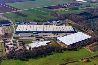 Parc industriel de Horst, groupe logistique ZUFALL et groupe STS à le quartier Minderslachen in Kandel dans le département Rhénanie-Palatinat, Allemagne hors des airs