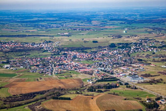 Vue aérienne de Rohrbach-lès-Bitche dans le département Moselle, France