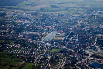 Saverne dans le département Bas Rhin, France depuis l'avion