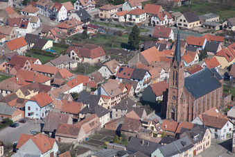Steinbourg dans le département Bas Rhin, France vue d'en haut