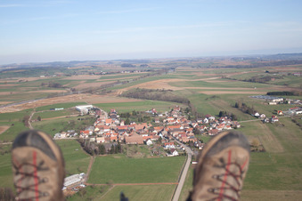 Steinbourg dans le département Bas Rhin, France depuis l'avion