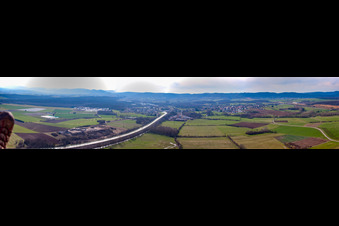 Vue aérienne de Panorama à Steinbourg dans le département Bas Rhin, France