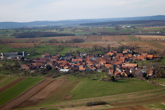 Vue oblique de Zœbersdorf dans le département Bas Rhin, France
