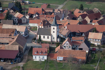 Vue oblique de Buswiller dans le département Bas Rhin, France