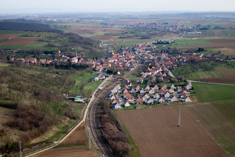Photographie aérienne de Ettendorf dans le département Bas Rhin, France