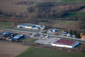 Vue d'oiseau de Niedermodern dans le département Bas Rhin, France