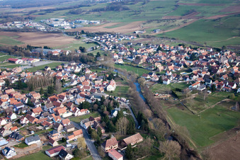 Pfaffenhoffen dans le département Bas Rhin, France hors des airs