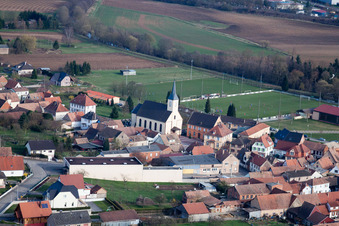 Pfaffenhoffen dans le département Bas Rhin, France depuis l'avion