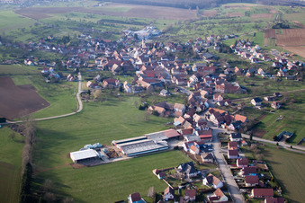 Mietesheim dans le département Bas Rhin, France depuis l'avion