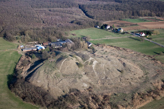 Gunstett dans le département Bas Rhin, France depuis l'avion