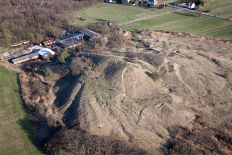 Vue d'oiseau de Gunstett dans le département Bas Rhin, France