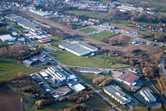 Vue aérienne de WERIT SAS, ETESIA à le quartier Altenstadt in Wissembourg dans le département Bas Rhin, France