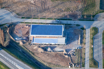 Vue aérienne de Bolidum Noel à le quartier Altenstadt in Wissembourg dans le département Bas Rhin, France
