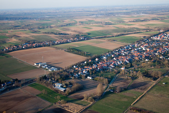Quartier Schaidt in Wörth am Rhein dans le département Rhénanie-Palatinat, Allemagne depuis l'avion