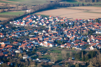 Vue d'oiseau de Quartier Schaidt in Wörth am Rhein dans le département Rhénanie-Palatinat, Allemagne