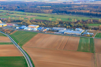 Vue aérienne de Parc industriel W vu du nord à Herxheim bei Landau dans le département Rhénanie-Palatinat, Allemagne