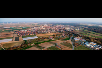 Vue aérienne de Perspective panoramique (Palatinat) à Herxheim bei Landau dans le département Rhénanie-Palatinat, Allemagne