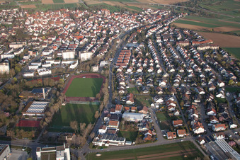 Vue oblique de Quartier Münchingen in Korntal-Münchingen dans le département Bade-Wurtemberg, Allemagne