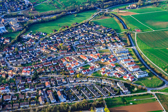 Vue aérienne de Rue Dietrich-Bonhoeffer à Ditzingen dans le département Bade-Wurtemberg, Allemagne