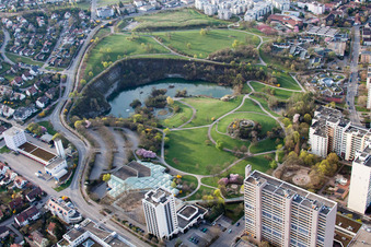 Vue aérienne de Hôtel de ville, Berliner Straße à le quartier Eltingen in Leonberg dans le département Bade-Wurtemberg, Allemagne