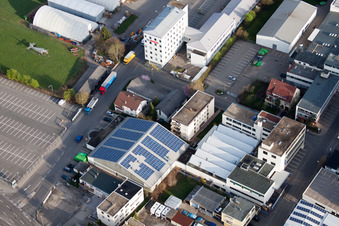 Vue d'oiseau de METDRA Metal and Wire Products Factory GmbH, Dieselstr. à le quartier Eltingen in Leonberg dans le département Bade-Wurtemberg, Allemagne