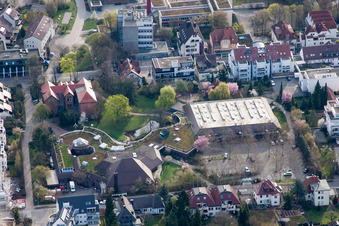 Vue aérienne de Salle de réception Stadthalle Korntal dans le quartier de Korntal à Korntal-Münchingen dans le département Bade-Wurtemberg, Allemagne