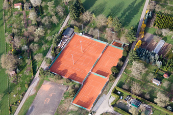Vue aérienne de SC am Wald, court de tennis, complexe sportif du Grand Chelem Emerholzweg à le quartier Stammheim in Stuttgart dans le département Bade-Wurtemberg, Allemagne