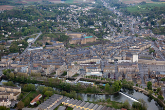 Sedan dans le département Ardennes, France vue du ciel