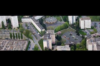 Vue aérienne de La Francheville dans le département Ardennes, France