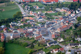 Vue oblique de Seboncourt dans le département Aisne, France